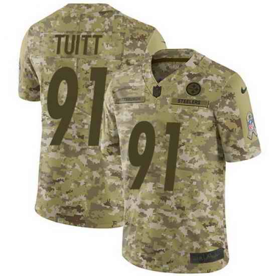 Nike Steelers #91 Stephon Tuitt Camo Mens Stitched NFL Limited 2018 Salute To Service Jersey